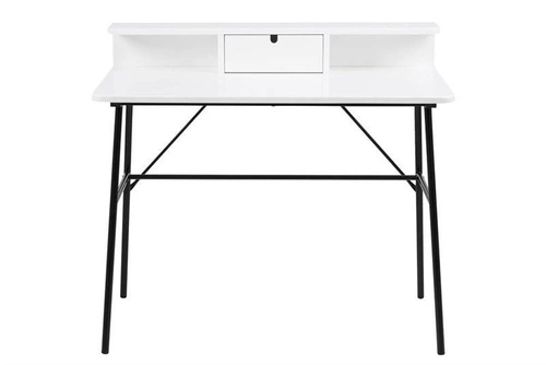 Psací stůl Pascal bílý moderní s nástavcem a zásuvkami do pracovny a studentského pokoje Actona