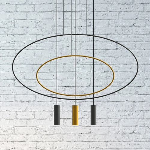 Závěsné svítidlo Holar 2 černé moderní do obýváku a nad stůl Thoro kovové