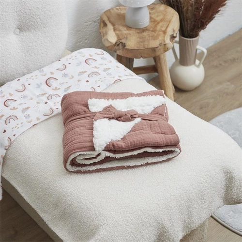 Intesi růžová bavlněná deka pro miminka 100x70 cm do postýlky a kočárku