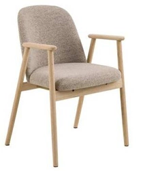 Čalouněná jídelní židle Leo Actona, skandinávský styl, béžová s područkami, dub