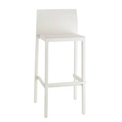 Barová židle Kate moderní bílá 75 cm s opěrkou do kuchyně a na zahradu stohovatelná SCAB Design