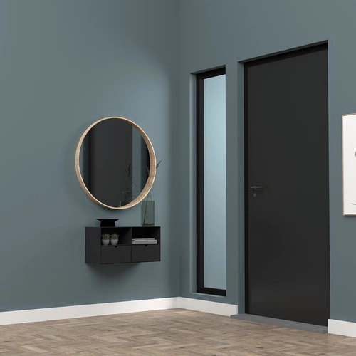 Noční stolek Actona Joliet černý, minimalistický, 30x30 cm, se zásuvkou a policí, holandský styl