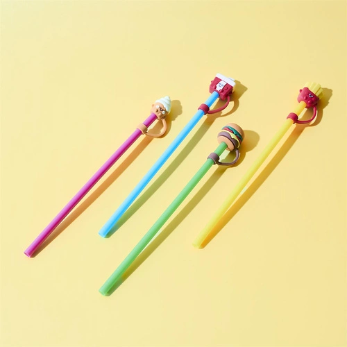 Intesi sada 4 barevných opakovatelných brček na nápoje Fast Food 24 cm