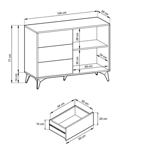 Sada nábytku do obývacího pokoje Fargo ve tvaru rybí kosti