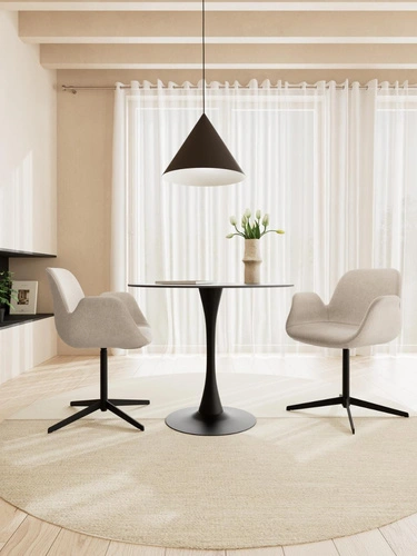 Křeslo Beth otočné do jídelny béžové čalouněné loft Actona