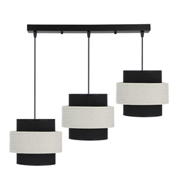 Závěsná lampa Benta černá 3x40W E27 stínidlo černá+krémová