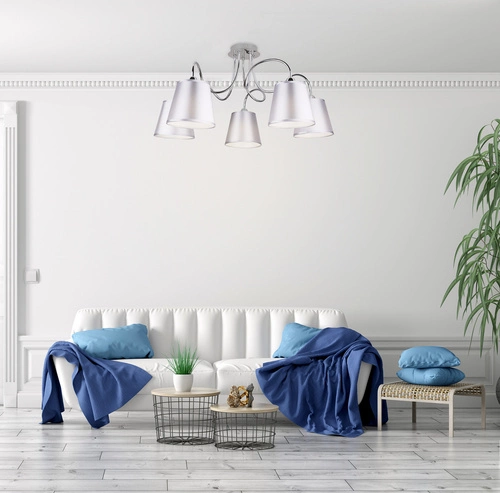 Závěsná lampa Luk 5 světel chrom glamour do obýváku a jídelny CANDELLUX LIGHTING