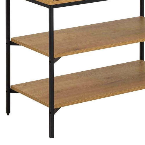 Knihovna Jaipur dub černý 140 cm moderní industriální s nastavitelnými policemi Actona