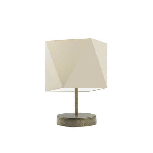 Noční lampička do ložnice moderní PASADENA s ecru stínidlem a zlatou konstrukcí LYSNE