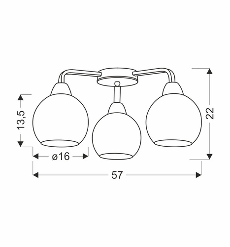 Moderní stropní svítidlo Caldera černé 3 skleněná stínidla do obýváku a kuchyně