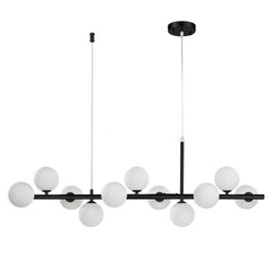 Závěsné svítidlo koule MINI MOON černé sklo, výškově nastavitelné, do obýváku nebo nad stůl 100 cm