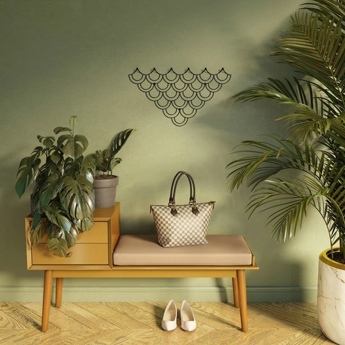 Moderní nástěnný věšák do předsíně Husk M černý kovový POLYHEDRA 56 cm