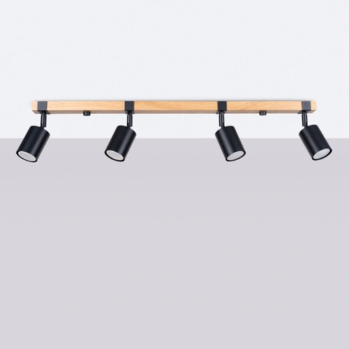 Stropní svítidlo FAGER 4x černé skandinávské nastavitelné do obýváku nebo ložnice SOLLUX