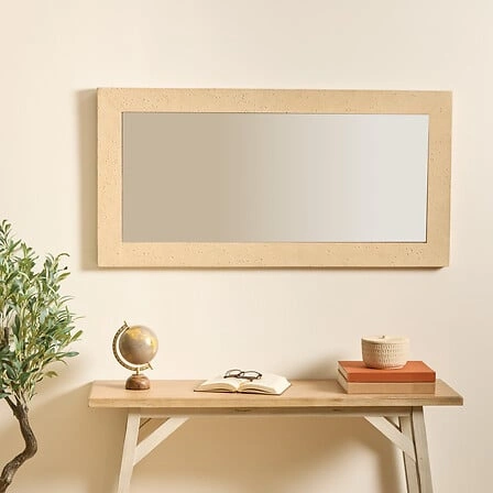 Předsíňové zrcadlo Anaya 120x60 obdélníkové v travertinovém rámu