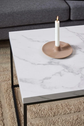 Konferenční stolek Barossa 110x55 cm obdélníkový bílý mramor moderní do obýváku Actona