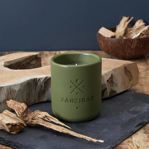 Vonná svíčka Earth Zanzibar zelená Intesi moderní dekorativní do obýváku 10 cm