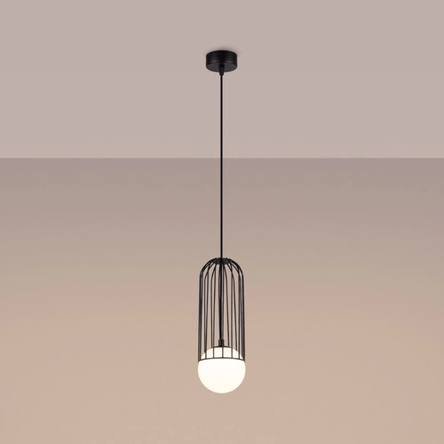 Moderní závěsné svítidlo BRINA 1 černé do obýváku a jídelny kovové 115 cm