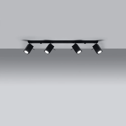 Stropní svítidlo Merida 4L černé moderní kovové do obýváku, kuchyně nebo jídelny Sollux