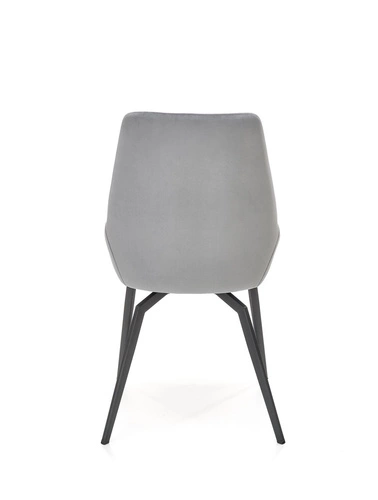 Čalouněná jídelní židle z šedého veluru s područkami Margau moderní