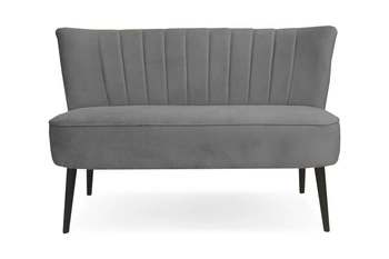 Moderní šedá dvoumístná pohovka Sally čalouněná do obývacího pokoje na vysokých nohách