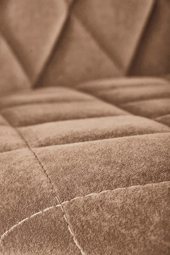 Jídelní židle čalouněná sametem Elise béžová moderní na černých nohách Intesi