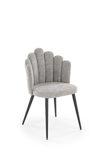 Čalouněná židle Mindi šedá do jídelny a obýváku moderní loftová na černých nohách