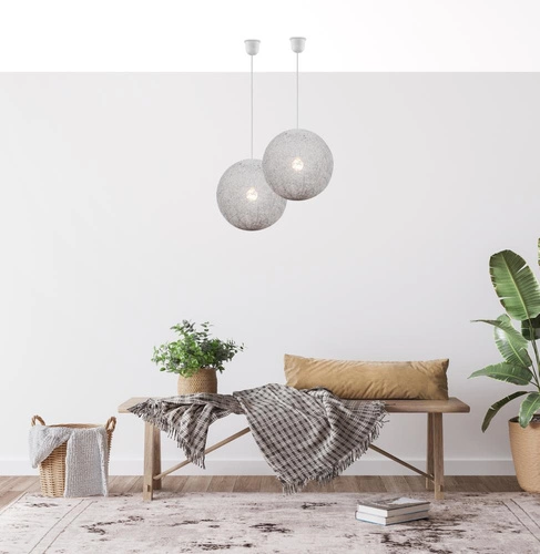 Závěsné svítidlo koule Caruba bílá moderní do obýváku a jídelny CANDELLUX 30 cm