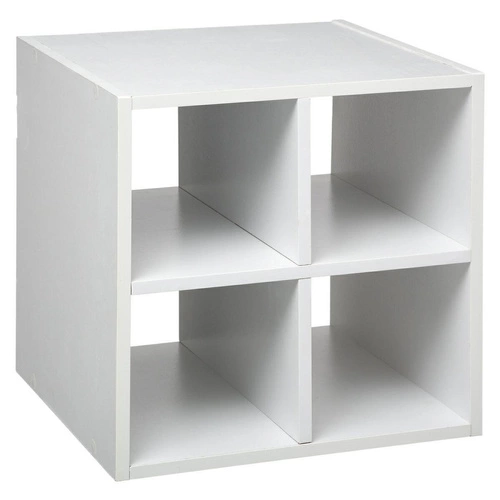 Závěsná bílá knihovna Kali moderní modulární MDF do obýváku a ložnice 34,5x34,5