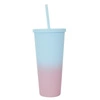 Tie-Dye PP kelímek s brčkem modro-růžový