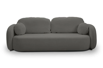 Rozkládací pohovka Salby antracitová 3místná s funkcí spaní a úložným prostorem do obýváku