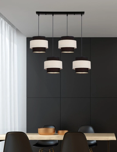 Závěsné svítidlo Benta černé moderní 4bodové do obýváku a jídelny nastavitelné
