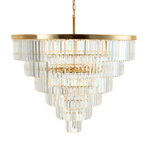 Závěsné svítidlo SPLENDORE zlaté skleněné glamour s nastavitelnou výškou do obýváku 100 cm