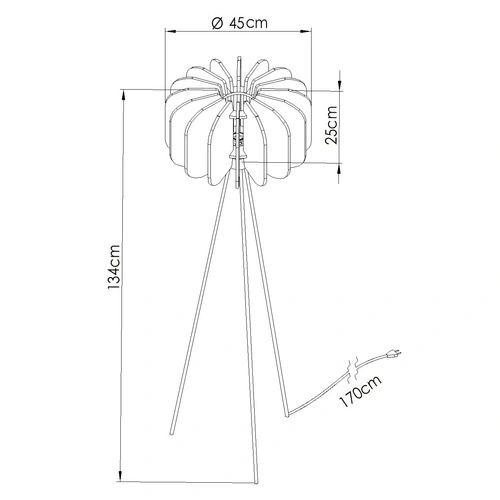 Stojací lampa do obýváku MULA 45 modrá moderní s plstěným stínidlem 134 cm