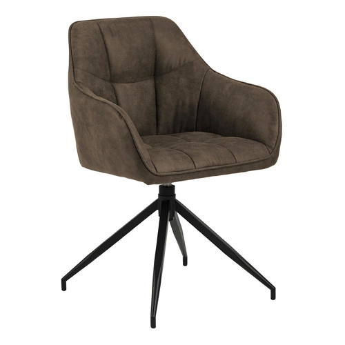 Otočená čalouněná židle Brenda Actona s područkami do obýváku hnědá moderní