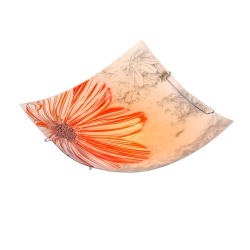 Stropní svítidlo Spring čtvercové červené 30x30 skleněné moderní do obýváku CANDELLUX