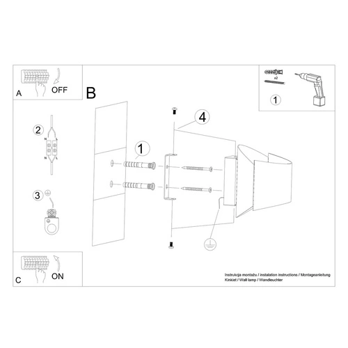 Nástěnné svítidlo TONI bílé kovové moderní do obývacího pokoje a ložnice svítí nahoru i dolů