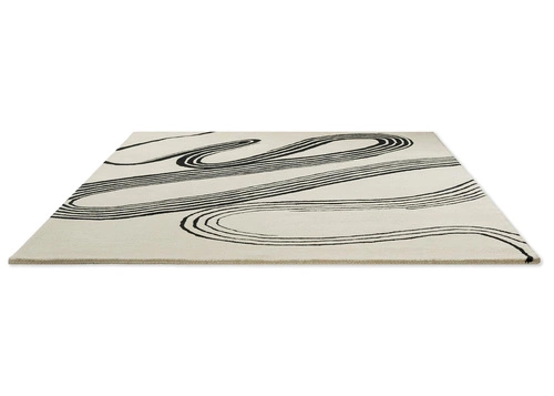 Vlněný koberec Decor Flow Sand 200x280 moderní do obýváku snadno čistitelný béžový