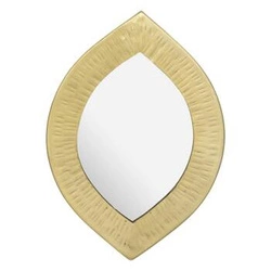 Oválné zrcadlo Hammer Atmosphera do předsíně ve zlatém glamour rámu na stěnu 20x14 cm