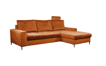 Rohová sedačka Hald rozkládací pravá terakota Velluto 33