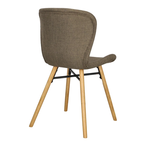 Čalouněná židle Batilda Actona do jídelny a obýváku dubová khaki v boho stylu