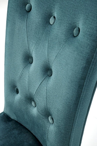 Čalouněná jídelní židle Xsavier zelený samet s dřevěnými nohami Intesi