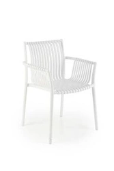 Bílá jídelní a zahradní židle Nathan Intesi s područkami, moderní a snadno čistitelná