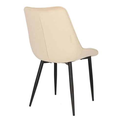 Jídelní židle Poly Intesi čalouněná sametem béžová s černými nohami moderní