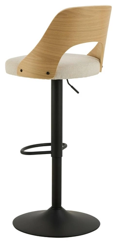 Barová židle Lucy béžová s opěrkou, otočná, výškově nastavitelná, čalouněná do kuchyně a jídelny Actona