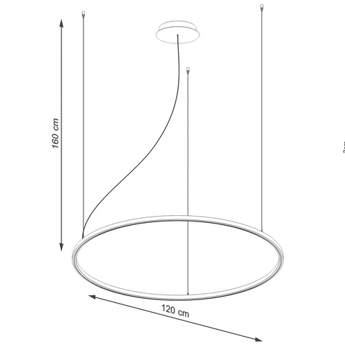 LED lustr RISA 120 černý moderní do obýváku a jídelny rozptýlené světlo