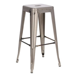 Barová židle Paris 75 cm kovová bez opěradla industriální k kuchyňskému ostrůvku inspirovaná Tolix D2.DESIGN