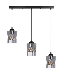 Závěsná lampa Felis černá 3x60W E27 kouřové stínítko