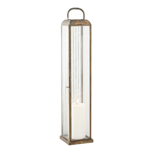 Zahradní lucerna Herslev vysoká sklo a staromosaz na terasu i do zahrady