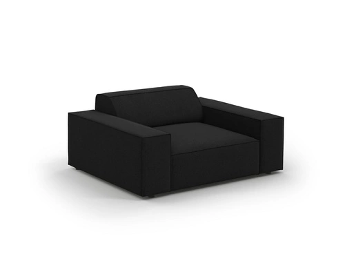 Relaxační křeslo Jodie černý samet do obýváku s područkami moderní glamour