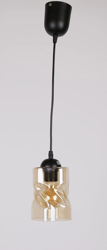 Závěsná lampa Felis černá 1x60W E27 jantarový difuzor
